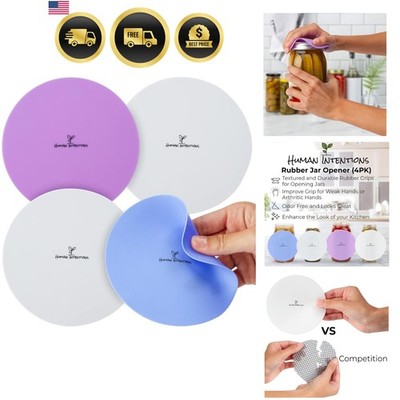 Jar Opener 4PK - Rubber Jar Gripper for Weak Hands - Bottle Opener for Arthri...