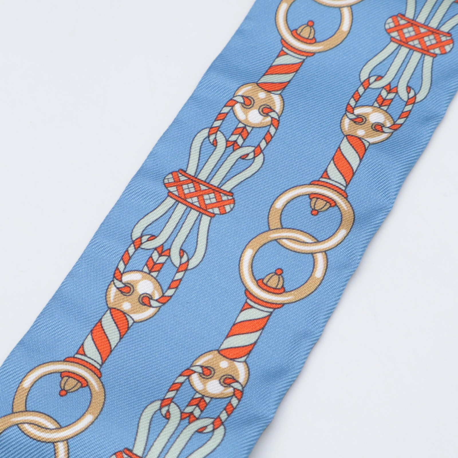 Hermes 063853S 03 Harnais en Rosace Harness Rose Window Silk Twilly Scarf BLEU r thumbnail 4