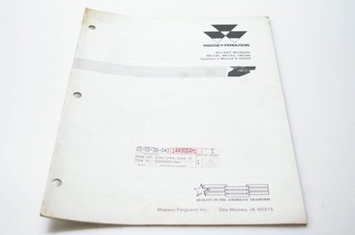 Massey Ferguson 1449664M1, 8-56950 Rotary Mowers Operator's Manual