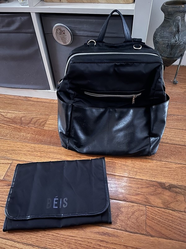 BEIS Black Convertible Diaper Bag Backpack