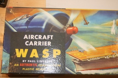 LINDBERG FLUGZEUGTRÄGER USS WASP CLASSIC PLASTIC KIT 1/525 (1/600) 1959 RARE