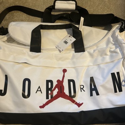 Jordan Bag Large White Duffel Duffle Nike Air Velocity Gym Travel Shoe Tote  New