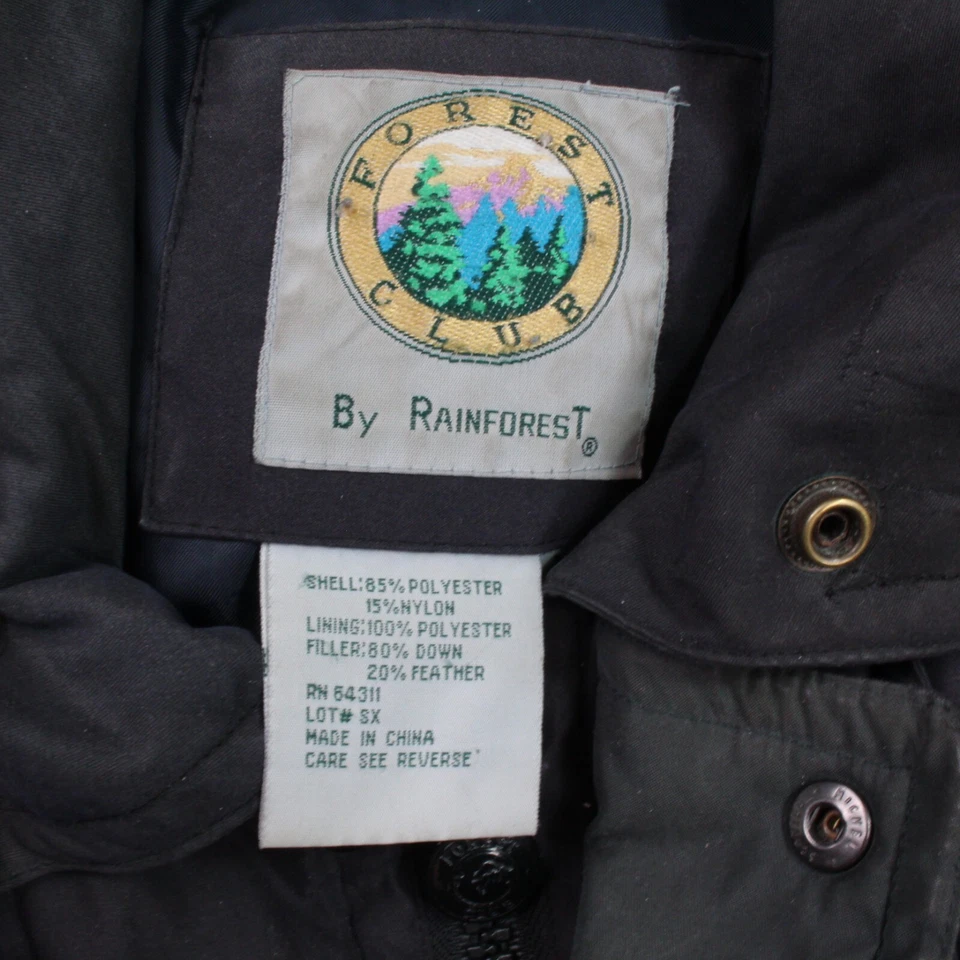 Vintage Forest Club by Rainforest Down Feather Jacket Coat XL - Image 2 of 4