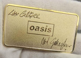 Oasis Concert Ticket Gold Bar U C Liam Gallagher Noel Signatures Manchester Old