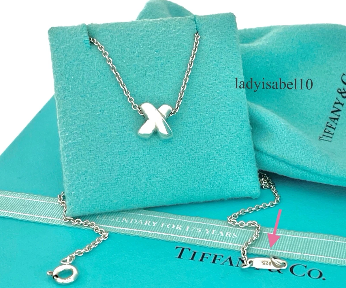 Tiffany & Co. 18K Yellow Gold Signature X Kiss Pendant 16