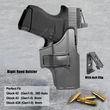 G43X Holster w/ belt Clip OWB Fit Glock 42 43 43X Gen1-5 9mm 380 Tactical OWB