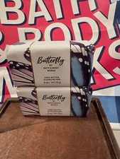 Bath & Body Works Shea Butter Cleansing Bar Soap BUTTERFLY Set of 2 NEW