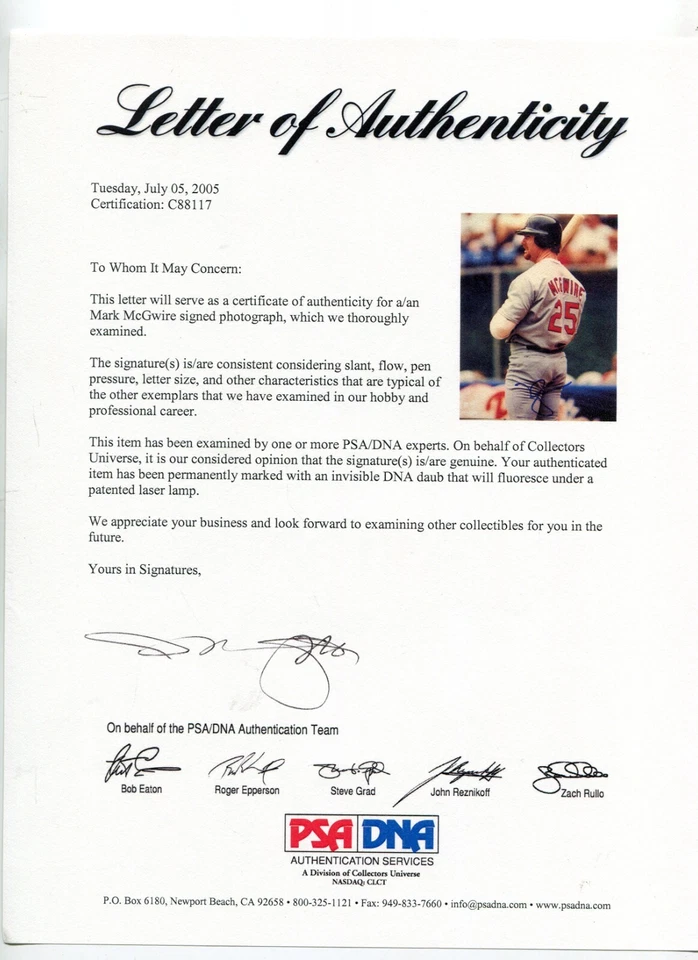 Mark McGwire Autographed 8x10 Photo PSA/DNA Cardinals - Image 2 of 2