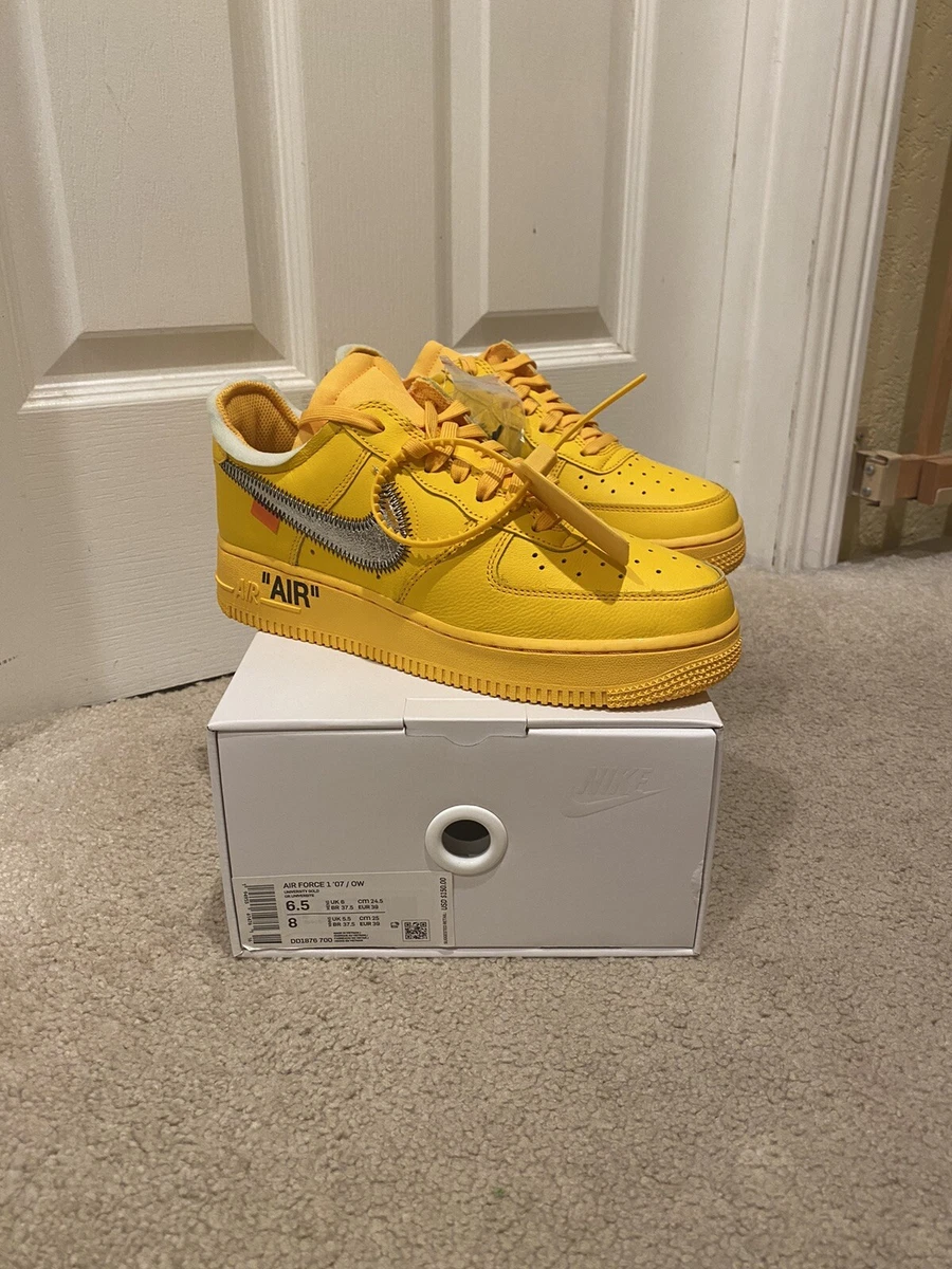 air force 1 off white university gold