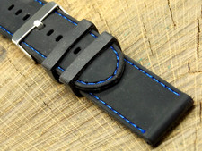 Vintage 23mm Men's Black Rubber w Silver Tone Buckle Watch Band NOS Unused
