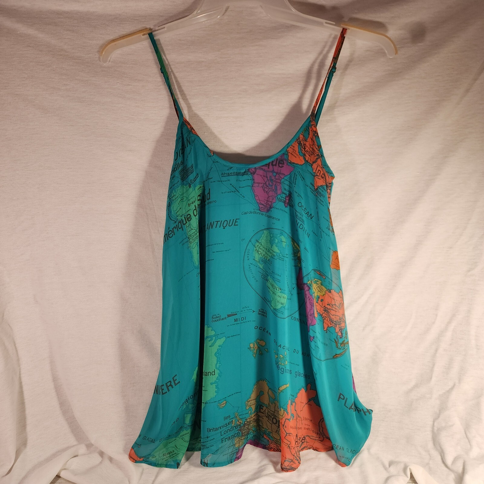 TURQUOISE SHIRT SPAGHETTI STRAP ADJUSTABLE - image 1