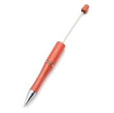 Plastic Beadable Pen Orange Glitter Pen for DIY Bead Pen