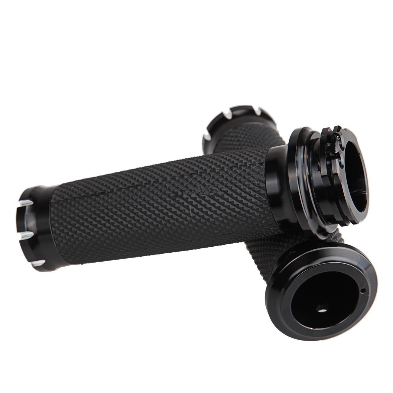 Pair 1 Inch Handlebar Black Hand Grips Hand Bar for Harley Dyna Softail Touring