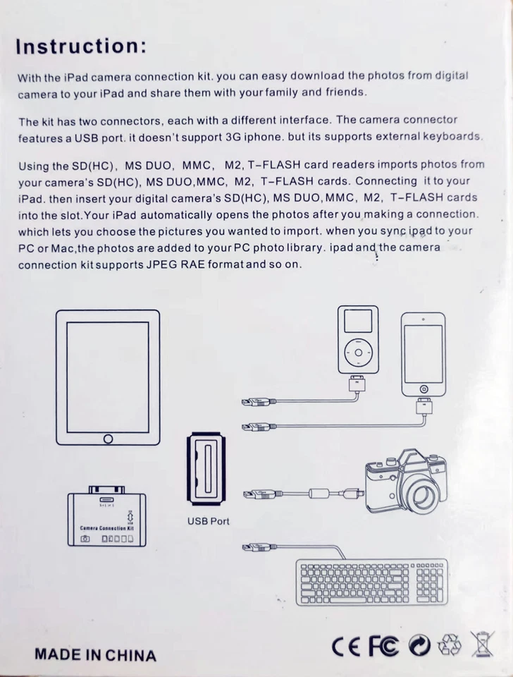 5 in 1 USB Camera Connection Kit Memory Card SD Reader For Apple iPhone/iPad - Image 3 of 3