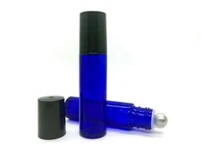 10ml Cobalt Blue Glass Bottle with Metal Roller - Choose Your Quanity