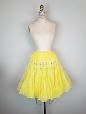 Vintage 1950's Ruffled Yellow Very Full Petticoat Crinoline by Nita Smith