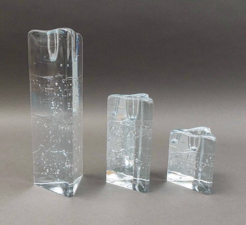 Juego de 3 velas de vidrio Iittala Timo Sarpaneva Finlandia archipiélago - Imagen 6 de 7