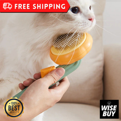 Pet Pumpkin Self Cleaning Comb Dog Cat Grooming Brush Tool Remove Hair Supply