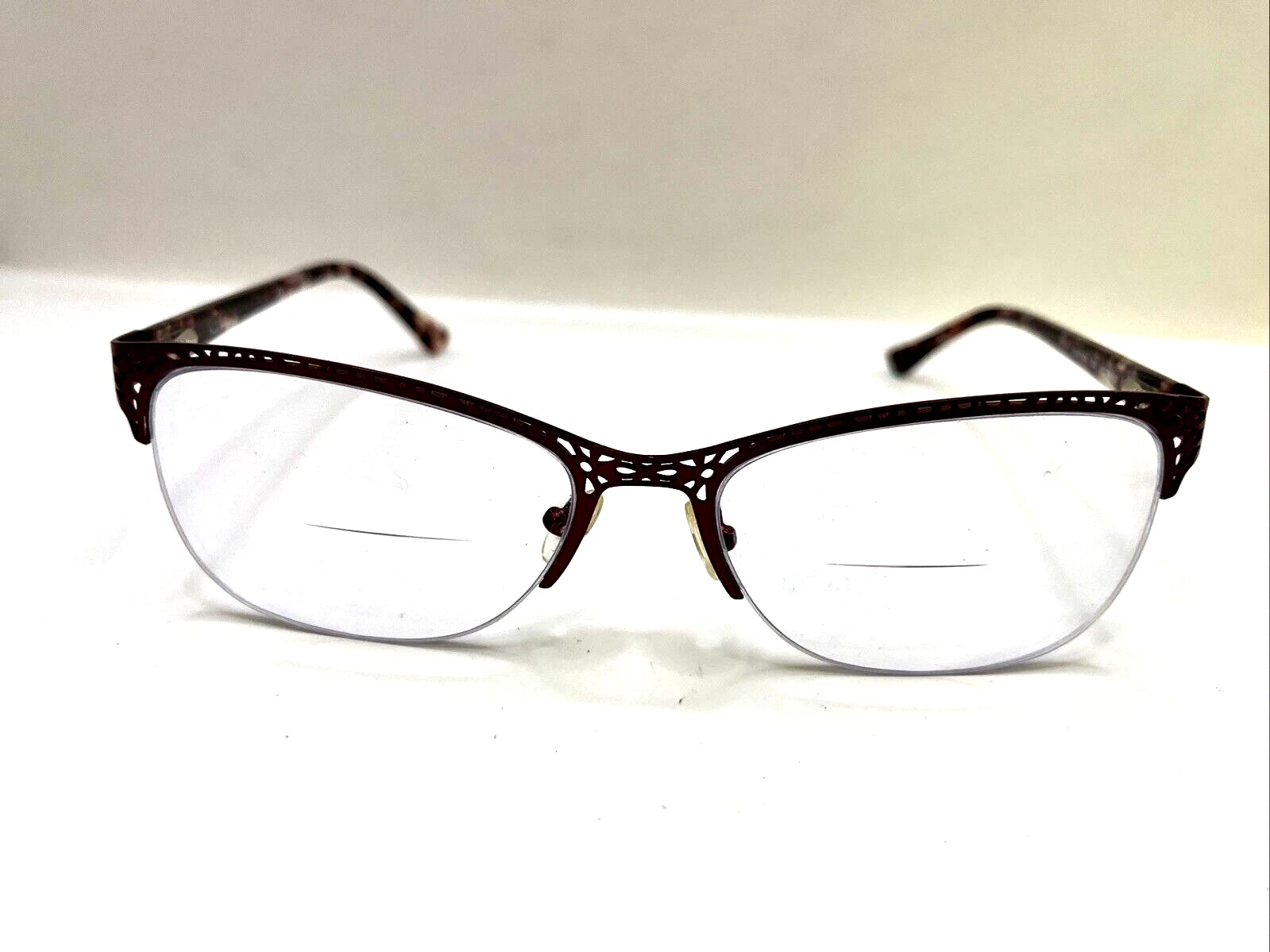 Nicole Miller Eyeglasses Eckford C03 Half Rim Designer Frames Only Red 59 18 142