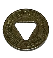 Vintage Denver Tramway Corp. City Lines, buono per una tariffa cittadina, gettone di transito