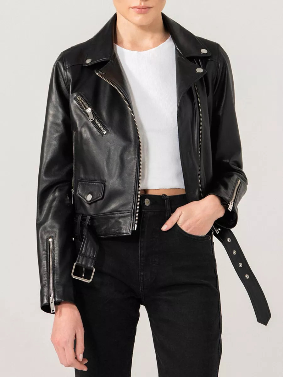 Billie leather biker clearance jacket