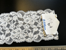 Embroidered Floral Lace White Trim Sewing/Crafts/Skirts/5" x 19" French