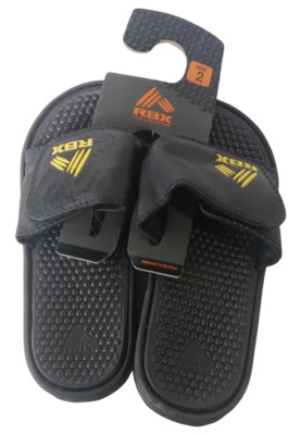 Hausschuhe Kleine Jungen RBX Komfort Aktiv Zehentrenner Sandalen Schwarz/Gelb 2
