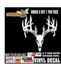 Deer Buck Antlers Skull Hunting Car Sticker Truck Window Bumper Vinyl Graphic Deer Buck Antlers Skull Hunting Car Sticker Truck Window Bumper Vinyl Graphic