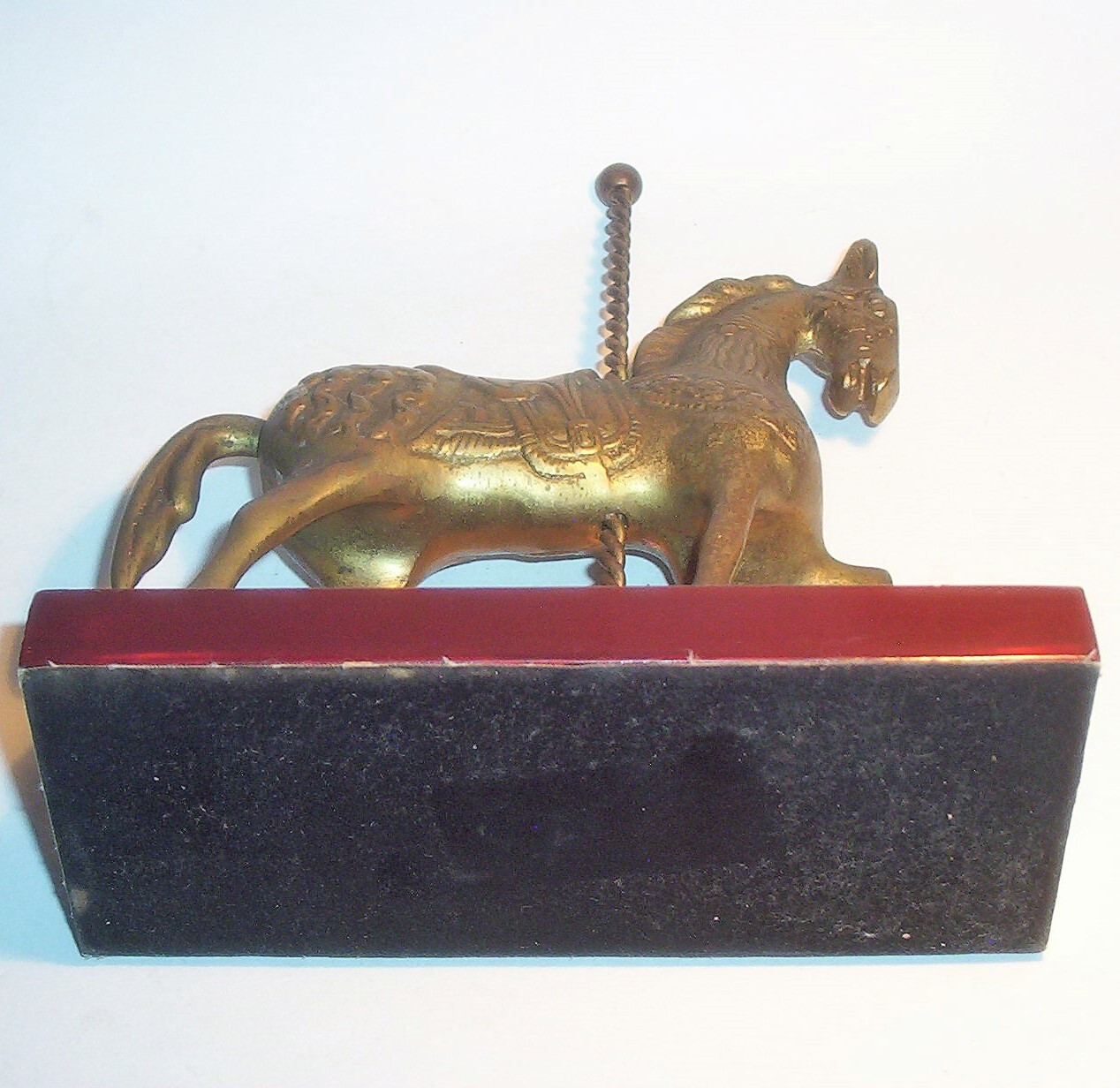 Old CAROUSEL HORSE Hand Crafted Brass Art Sculpture Statue Figurine Vintage VG