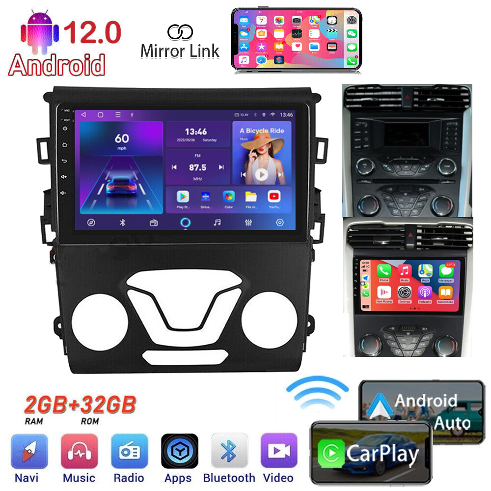 For 2013-2016 Ford Fusion Mondeo Apple Carplay Radio Android 12