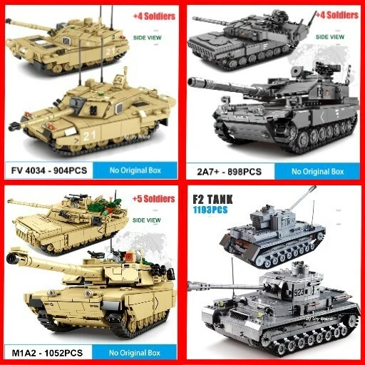 Sluban Building Block Toys WW2 Army Tank Military MBT M1A2 Abrams FV 4034