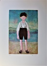 Antonio Bueno - Pierino, litografia originale, firmata e pubblicata.