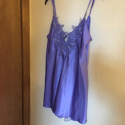 purple satin slip