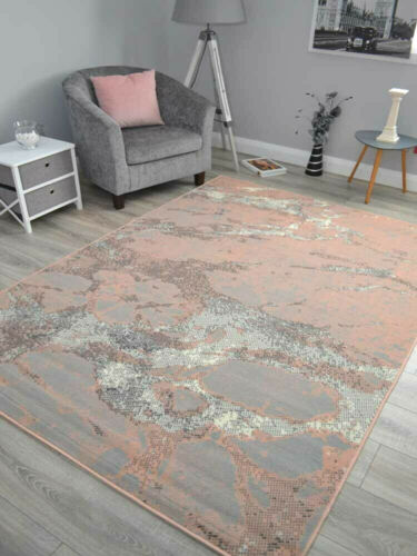 Rugs Mats Blush Pink Grey Marble Small Extra Large Floor Carpet Area Cheap New - Picture 1 of 1