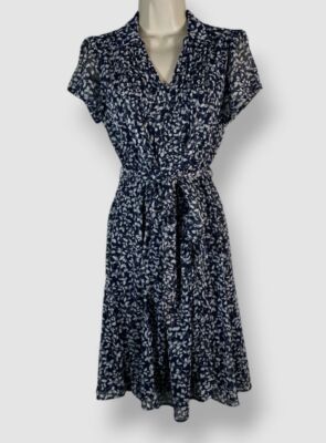 blue floral dress petite Rachel Riley Button Front Dress Blossom Blue main image 1