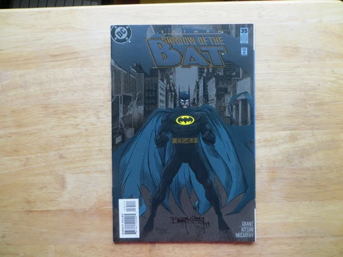 1995 VINTAGE DC BATMAN SHADOW OF THE BAT # 35 SIGNED BY BARRY KITSON  WITH POA