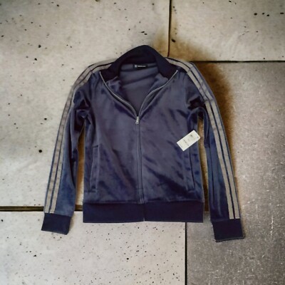 Inc Women's ''Velour Hookup'' Tracksuit Jacket - Active Wear - Navy Velvet 