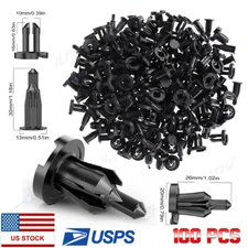 100X 10mm Clips For Hole Plastic Rivets Retainer Fender Bumper Push Pin Fastener