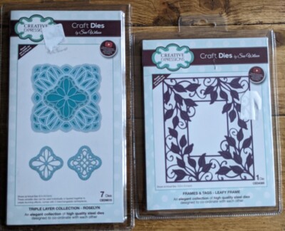 2xCreative Expressions Metallformen TRIPPLE LAYER - ROSELYN & BLATTRAHMEN 