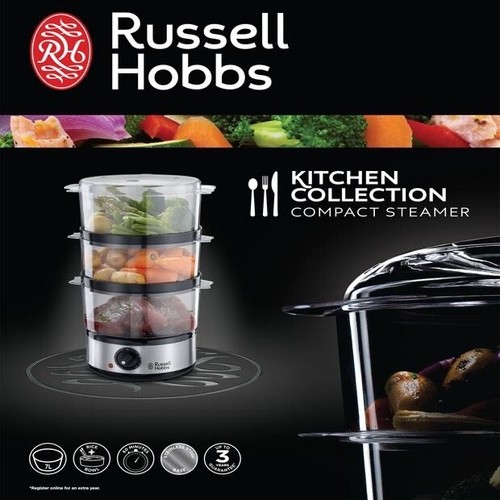 Russell Hobbs 14453 7L 3 Tier Compact Food Vegetable Steamer Stainless