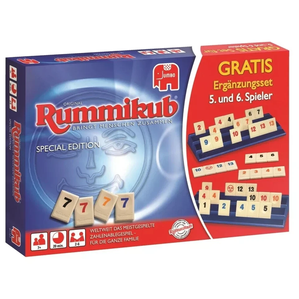 Rummikub Spiel Special Edition mit Ergänzungsset 5. und 6. Spieler NEU & OVP