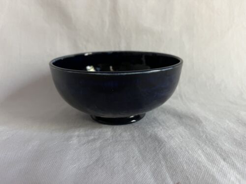 W. Moorcroft Pottery Footed Bowl Trinket Dish Cobalt Blue Poppy 4.25" 1936-1953 - Picture 2 of 8
