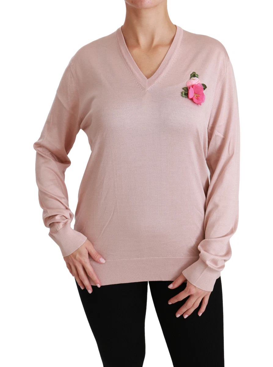 DOLCE & GABBANA ピンク Vネック薄手ニット 44 Dolce&Gabbana Pink Sweaters for Women for sale | eBay