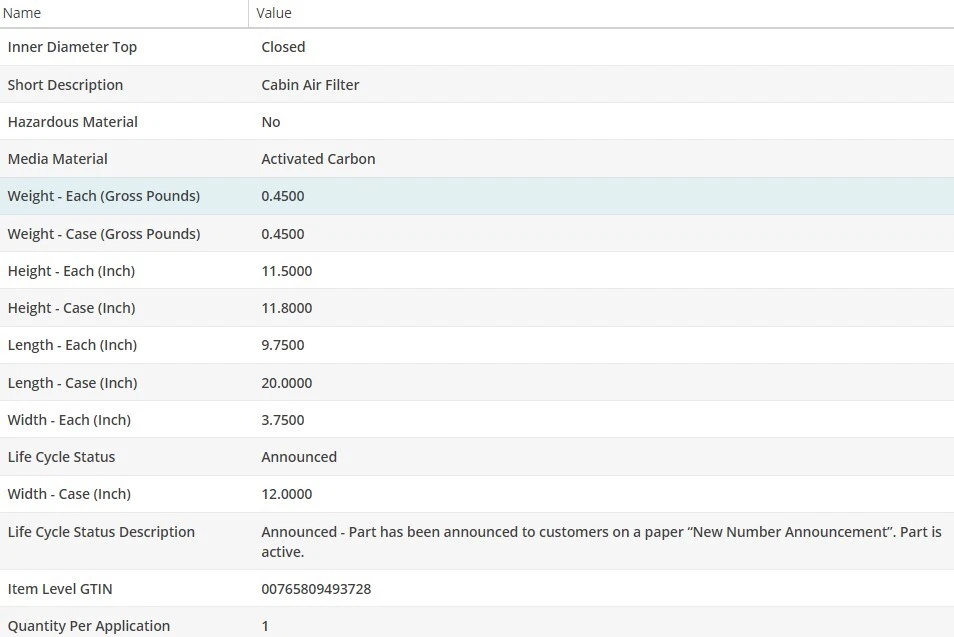 Салонный воздушный фильтр WIX для BMW 540I 1997-2003 V8-4,4 л - Изображение 4 из 4