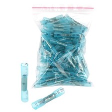 100pcs Blue Heat Shrink Butt Connectors Crimp Gauge 16-14AWG Wire Terminals US