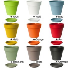 Blumentopf 14 Größen und 18 Farben zur Wahl Kunststoff Blumentöpfe Pflanzkübel
