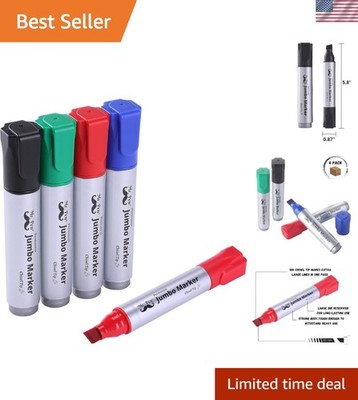 Vibrant Assorted Jumbo Markers with Chisel Tip - Perfect for Wood, Metal & More