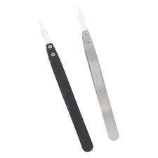2 Pcs Straight Tweezer Stainless Steel Tweezers Electronics Solder