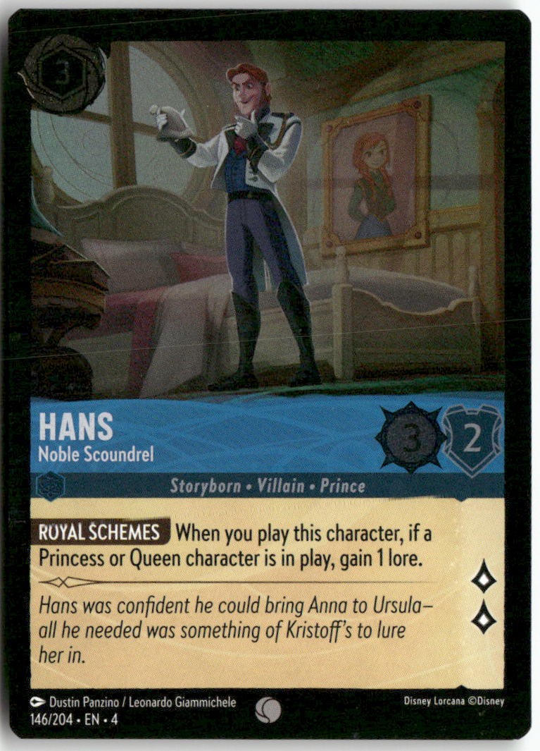 Hans - Noble Scoundrel 146/204 Ursula's Return Common Cold Foil NM/M Lorcana