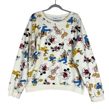 Disney Sweatshirt Kids XL Multicolor Mickey Friends Graphic Fleece Pullover